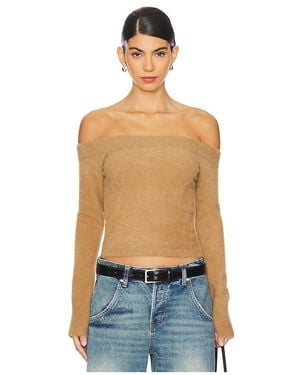 GOOD AMERICAN Plush Off Shoulder Top - Blue
