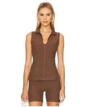 Beyond Yoga Venice Zip Front Vest - Brown