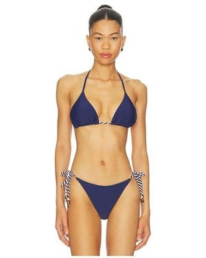 MILLY Two Tone Rope Bikini Top - Blue