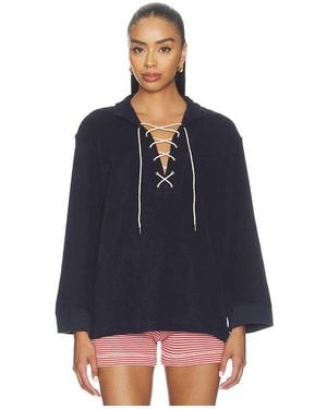 The Great The Micro Terry Lace Up Tunic - Blue