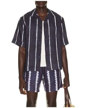Commas Hemd Shibori - Blau