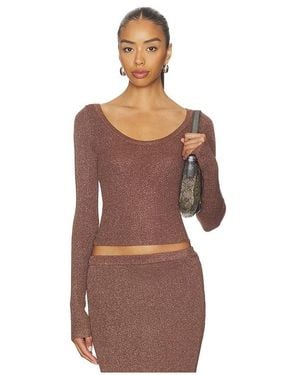 SNDY'S Rumer Long Sleeve Knit Top - Brown