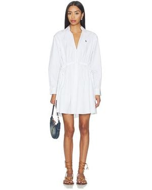Polo Ralph Lauren Cotton Long Sleeve Shirt Dress - White