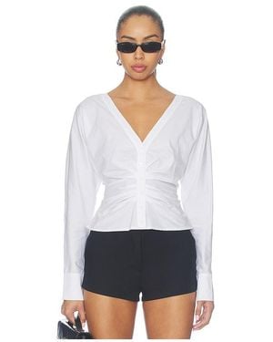 Fleur du Mal Ruched Poplin Shirt - White