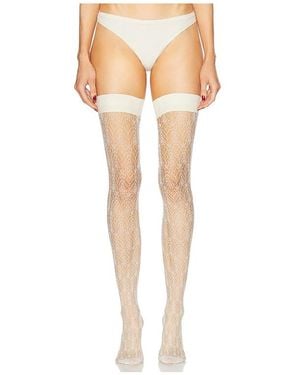 FALKE Cream Swirl Stay Up - White