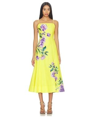 Hemant & Nandita Panelled Midi Dress - Yellow