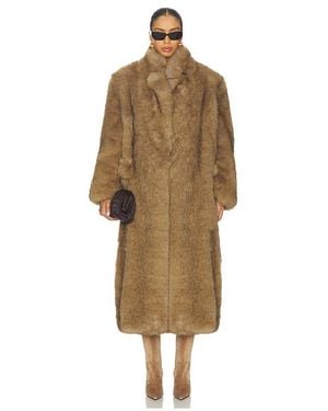 MSGM Faux Fur Coat - Natural
