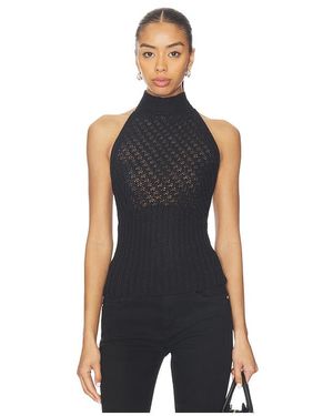 EB DENIM Sylvia Knit Halter Top - Blue