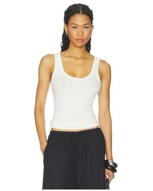 Enza Costa Military Rib Crop Tank - White