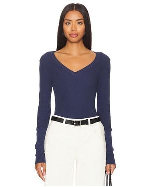 Bobi V Neck Long Sleeve - Blue