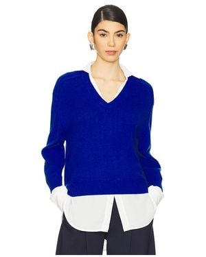 Brochu Walker V-Neck Layered Pullover - Blau