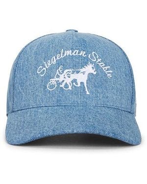 Siegelman Stable Denim Five Panel Hat - Blue