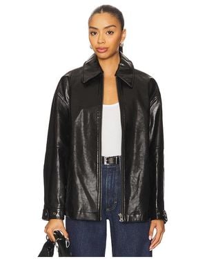 Free People X We The Free Sloane Faux Leather Jacket - Black