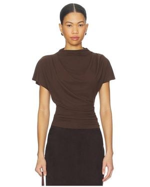 Line & Dot Lior Draped Top - Brown