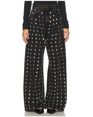 GIUSEPPE DI MORABITO Embellished Wide Leg Jean - Black