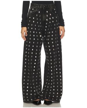 GIUSEPPE DI MORABITO Embellished Wide Leg Jean - Black
