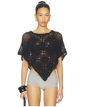 Frankie's Bikinis Sophie Crochet Poncho - Black
