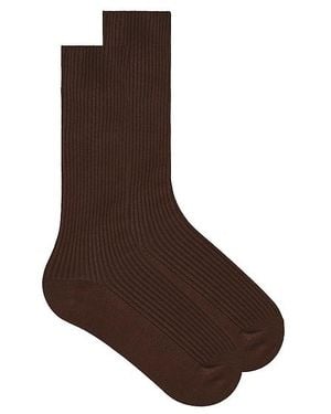 ÉTERNE Classic Rib Socks - Brown