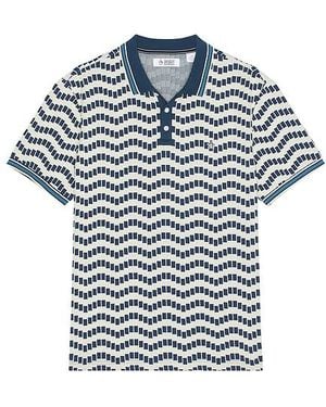 Original Penguin Jacquard Textured Polo - Blue