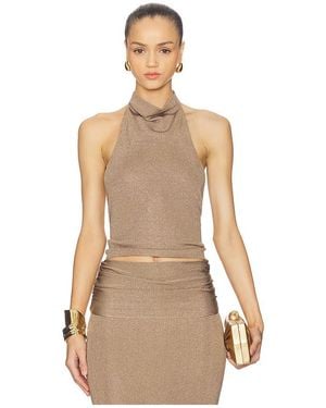 Lovers + Friends Renna Cowl Neck Sleeveless Top - Natural
