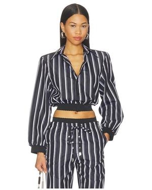 The Attico Camisa De Popelina Striped En Color Azul Marino Talla (También En 38, 40, 42, 44)