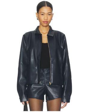 SNDY'S Faux Benny Faux Leather Jacket - Blue
