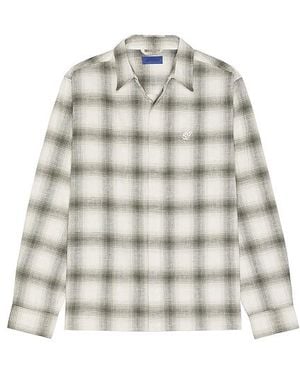 Saturdays NYC Mickey Cotton Linen Long Sleeve Shirt - White