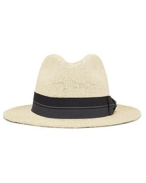 Brixton Roma Straw Fedora Hat - White