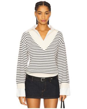 For Love & Lemons Regatta Stripe Knit Jumper - White