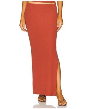 LNA Steph Ribbed Skirt - Red