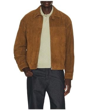 LE17SEPTEMBRE Cow Suede Zip Blouson - Brown