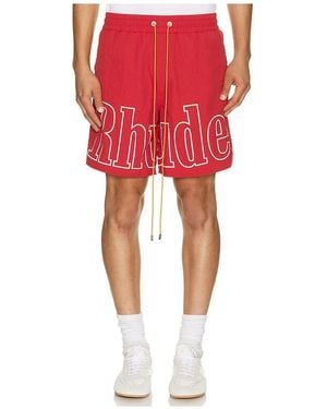 Rhude Logo Track Short - Red