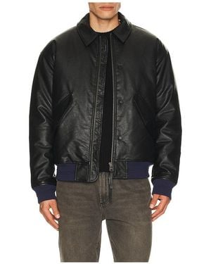 Scotch & Soda Faux Leather Puffer Jacket - Black