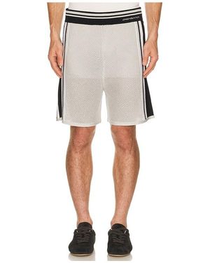 CASABLANCA Metallic Mesh Stripe Shorts - Natural
