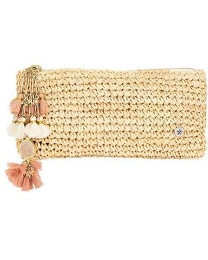 Flora Bella Alegre Crochet Raffia Clutch - Natural