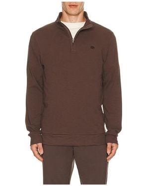 Travis Mathew Sudadera Con Un Cuarto De Cremallera Cloud En Color Marrón Talla (También En M, S, Xl/1X)