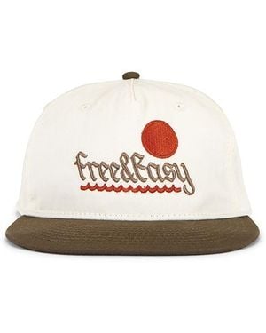 Free & Easy High Summer Two Tone 5 Panel Snapback Hat - White