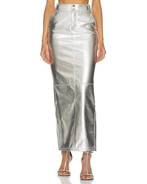 Lovers + Friends Monique Faux Leather Maxi Skirt - Metallic