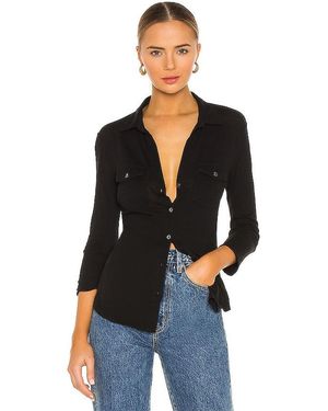 James Perse Contrast Panel Shirt - Black