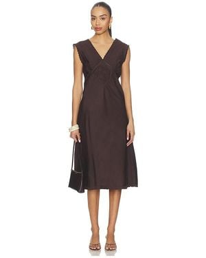 Free People Me And You Midi Slip Dress in Brown | Lyst