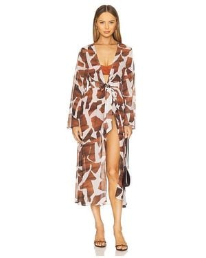 MILLY Kleid Vince Ocean Puzzle - Weiß