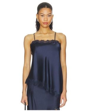 Damson Madder Tansy Satin And Lace Cami Top - Blue