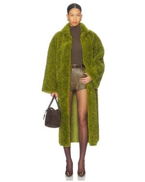 Essentiel Antwerp Ispot Faux Fur Coat - Green