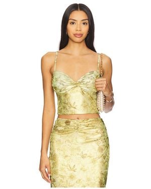 Gcds Printed Lame Top En Color Verde Talla (También En M, S) - Amarillo