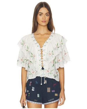 Sea Serafina Embroidery Shortsleeve Top - White