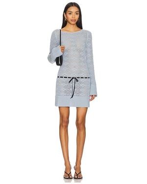 Asta Resort Langärmeliges Minikleid Vivienne - Blau