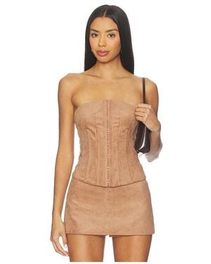 Tularosa Jolie Faux Suede Top - Natural
