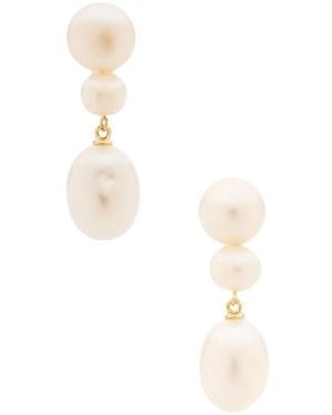 Shashi Pendientes Largos Bianca En Color Ivory Talla - Blanco