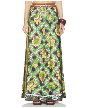 ALÉMAIS Liana Silk Palazzo Pant - Green