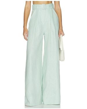 Matthew Bruch Wide Leg Pleated Pant - Green